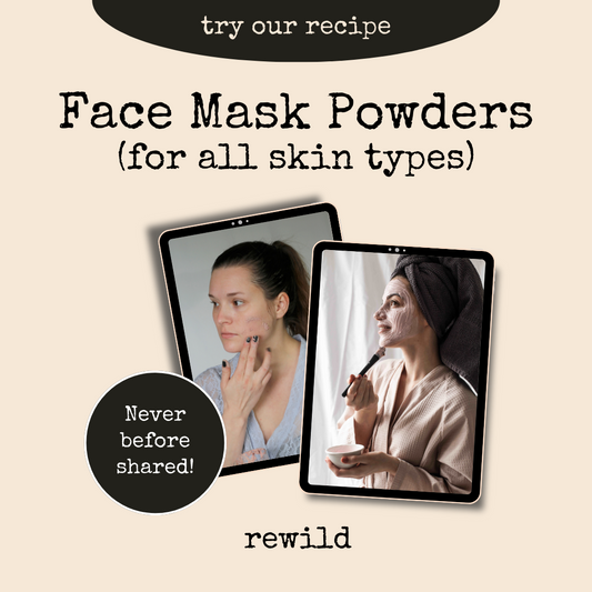 cover photo promoting a recipe for face mask powders